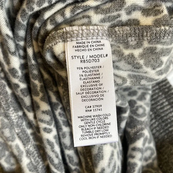 NWT Splendid Gray Leopard Hacci Pullover Jogger Pajama Set Size X-Large - Picture 14 of 14